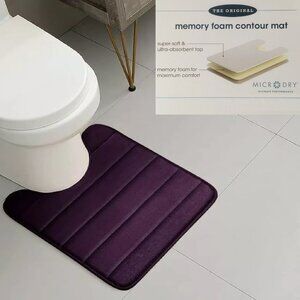 new PURPLE IRIS 21x24" MICRODRY Modern Quilted Memory Foam Contour Rug